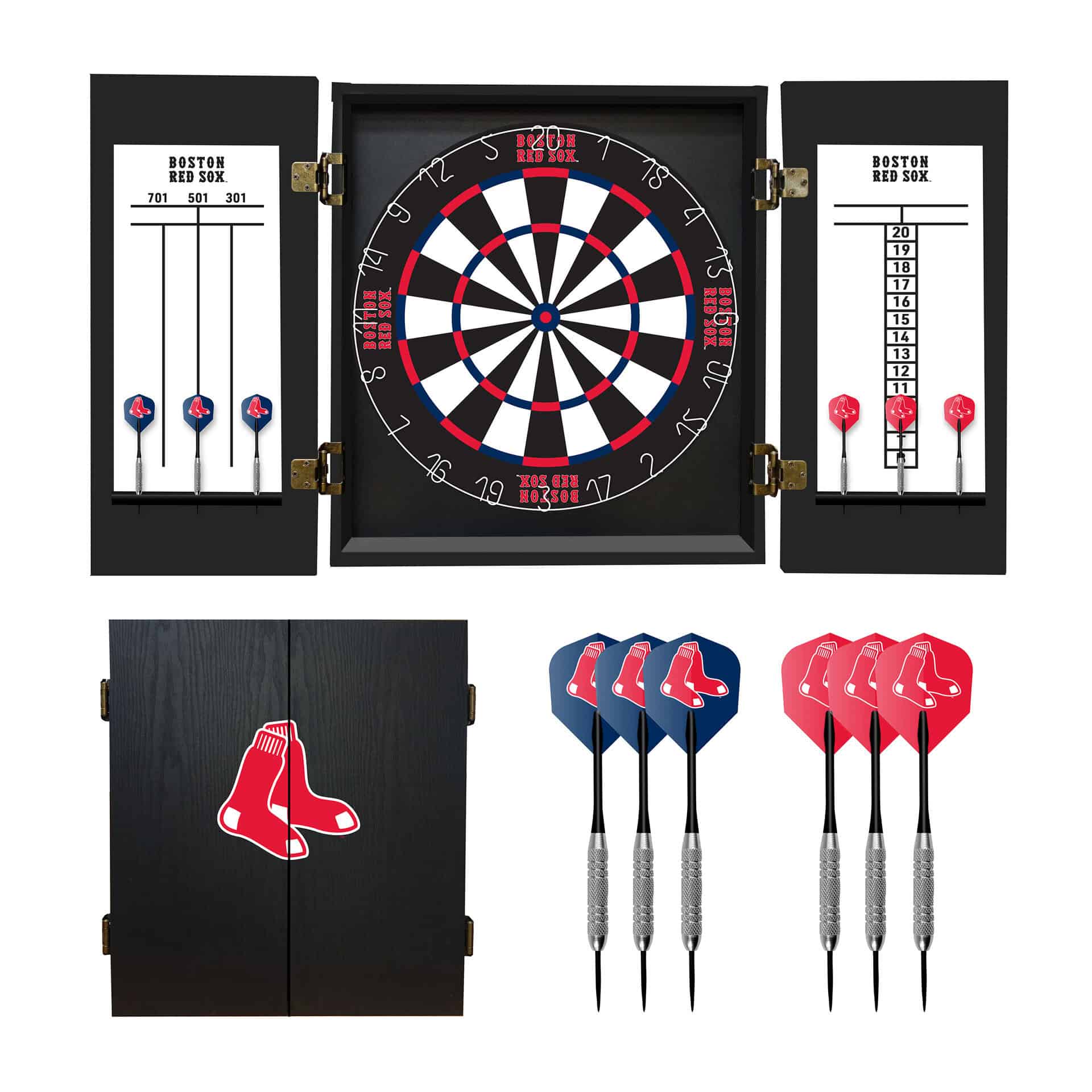 Boston Red Sox Dartboard Cabinet Set with Bristle Board 9 Boston Red Sox Dartboard Cabinet Set with Bristle Board - Image 9