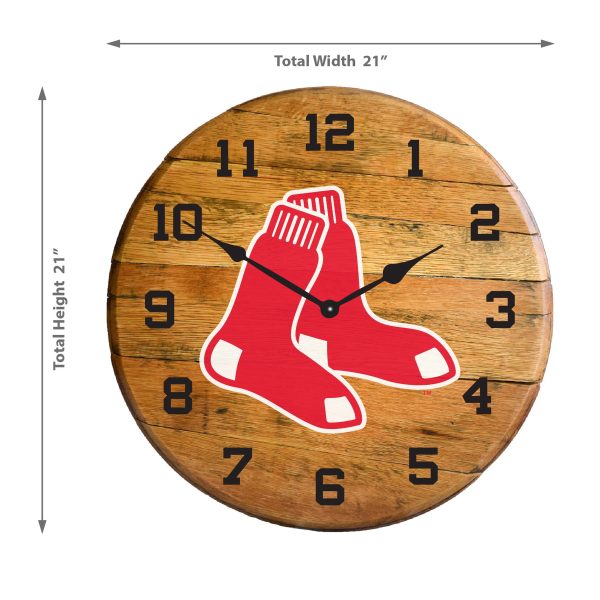 Boston Red Sox Oak Barrel Clock MLB Licensed 2
