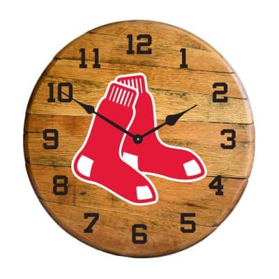 Boston Red Sox Oak Barrel Clock MLB Licensed