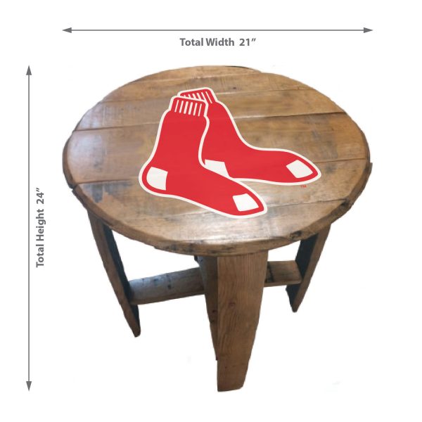 Boston Red Sox Oak Whiskey Barrel End Table 2