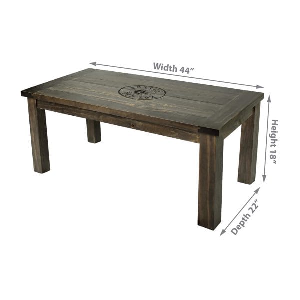 Boston Red Sox Reclaimed Pine Wood Coffee Table Team Logo MLB
