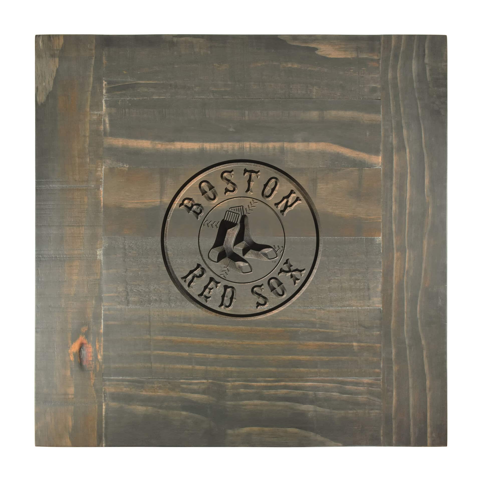 Boston Red Sox Reclaimed Pine Wood Side Table 2 Boston Red Sox Reclaimed Pine Wood Side Table - Image 2