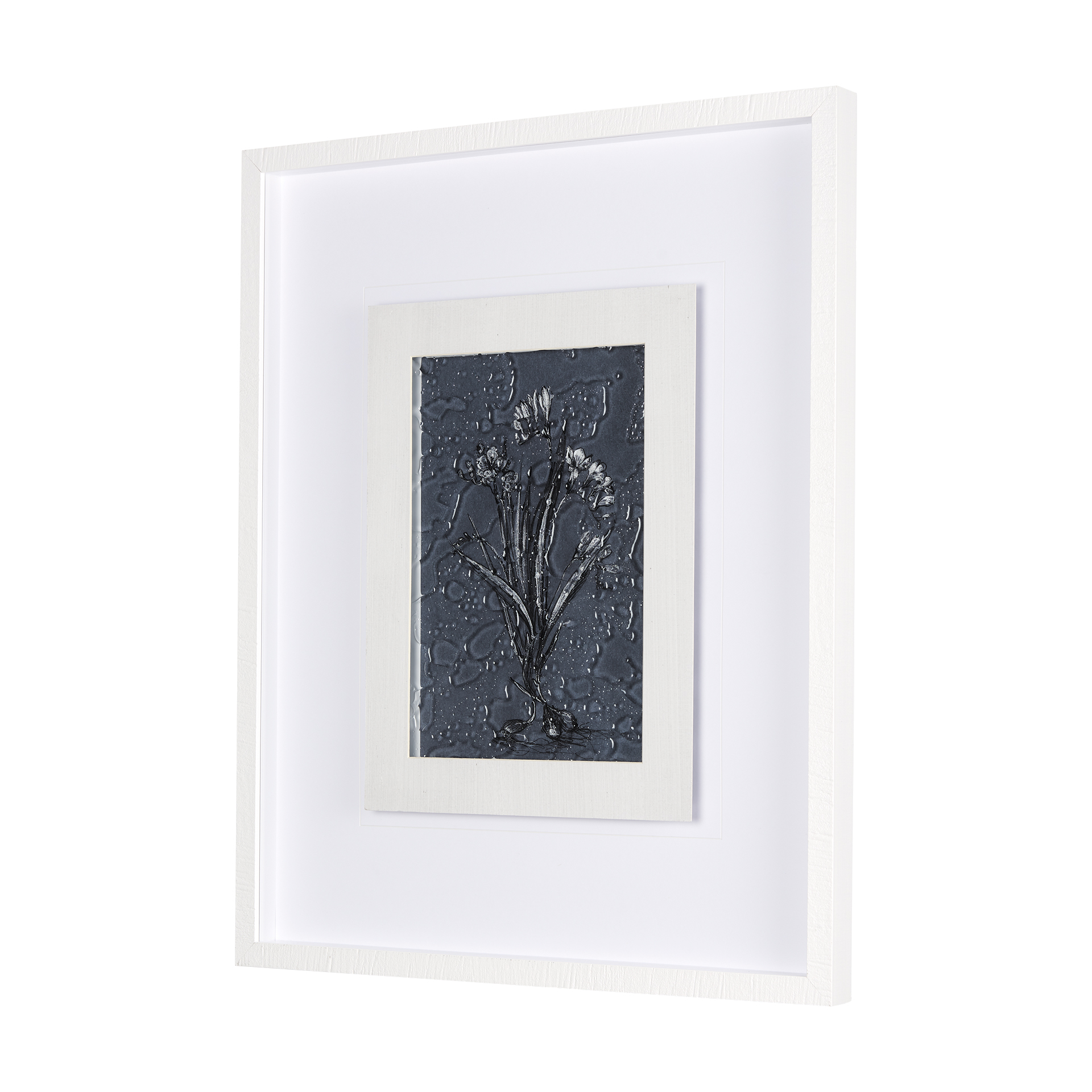 Botanical sketches III (Blue) by Mercana Studio Hand Embelished Framed Art Print Matted under Glass 2 Botanical sketches III (Blue) by Mercana Studio Hand Embelished Framed Art Print Matted under Glass - Image 2