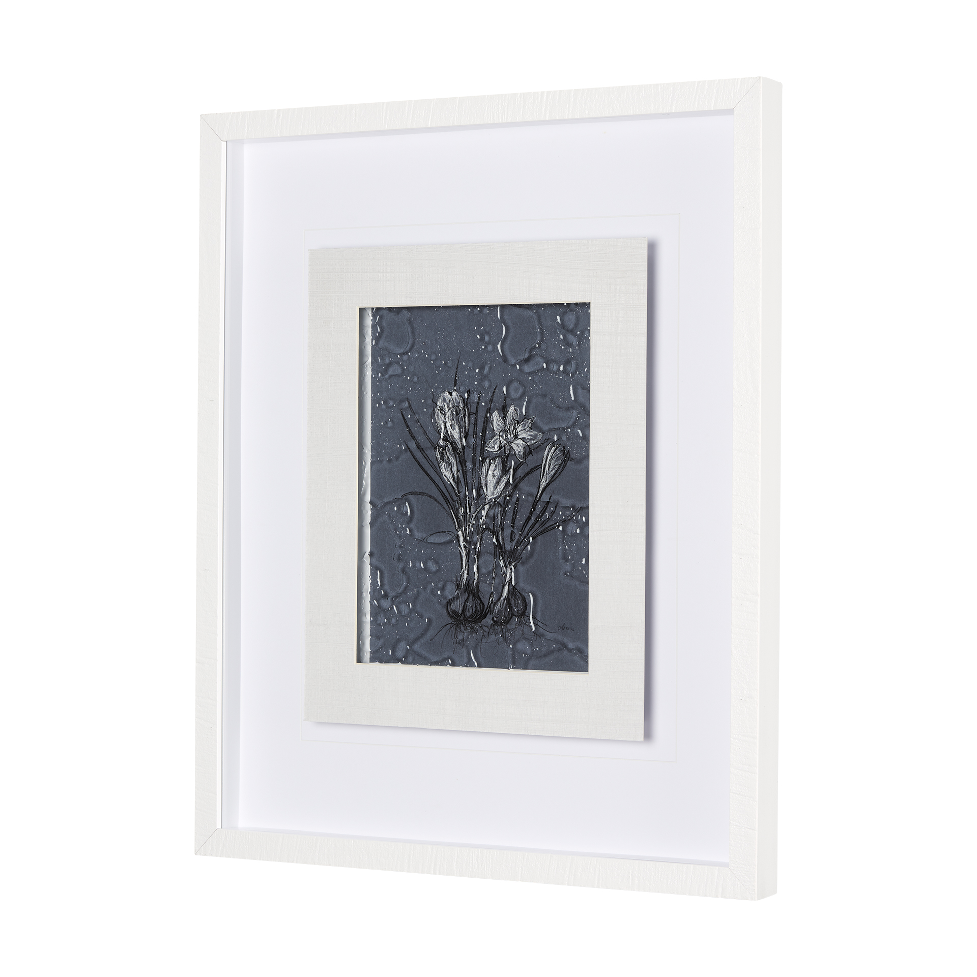 Botanical sketches V (Blue) by Mercana Studio Hand Embelished Framed Art Print Matted under Glass 2 Botanical sketches V (Blue) by Mercana Studio Hand Embelished Framed Art Print Matted under Glass - Image 2