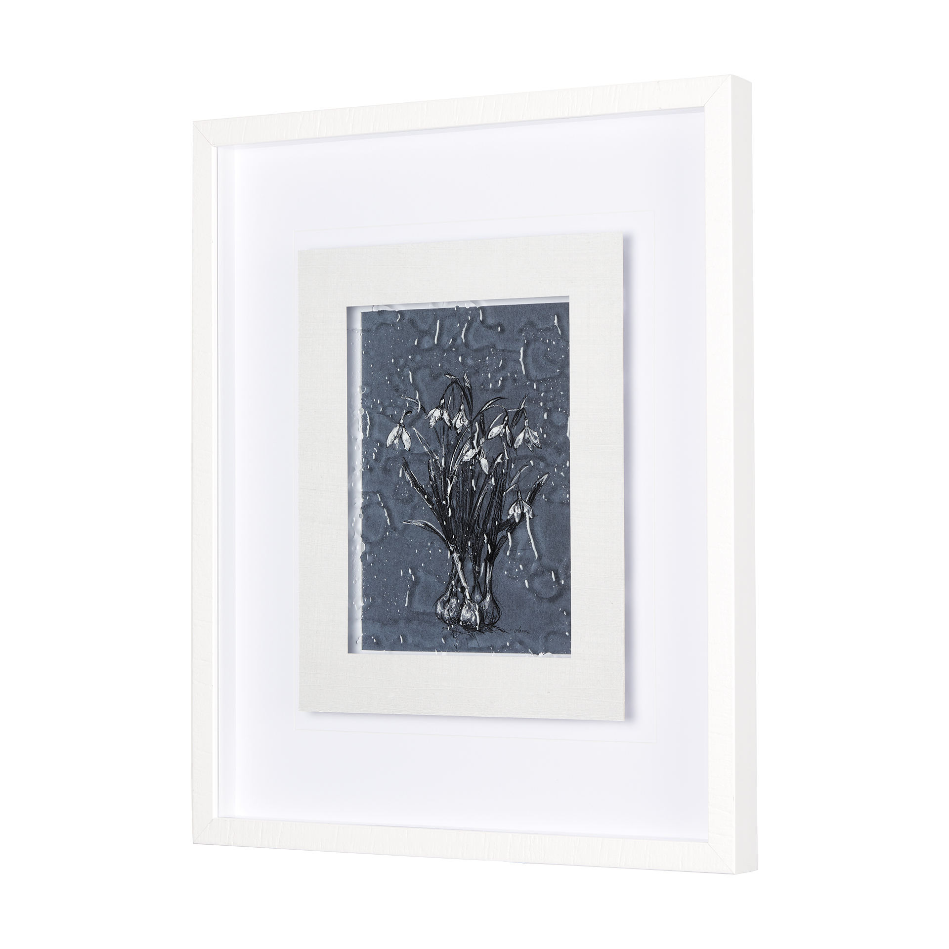Botanical sketchesVI (Blue) by Mercana Studio Hand Embelished Framed Art Print Matted under Glass 2 Botanical sketchesVI (Blue) by Mercana Studio Hand Embelished Framed Art Print Matted under Glass - Image 2