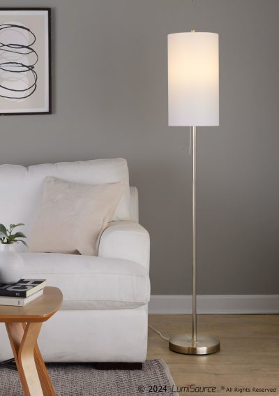Bounty 62 Contemporary Brushed Nickel Floor Lamp