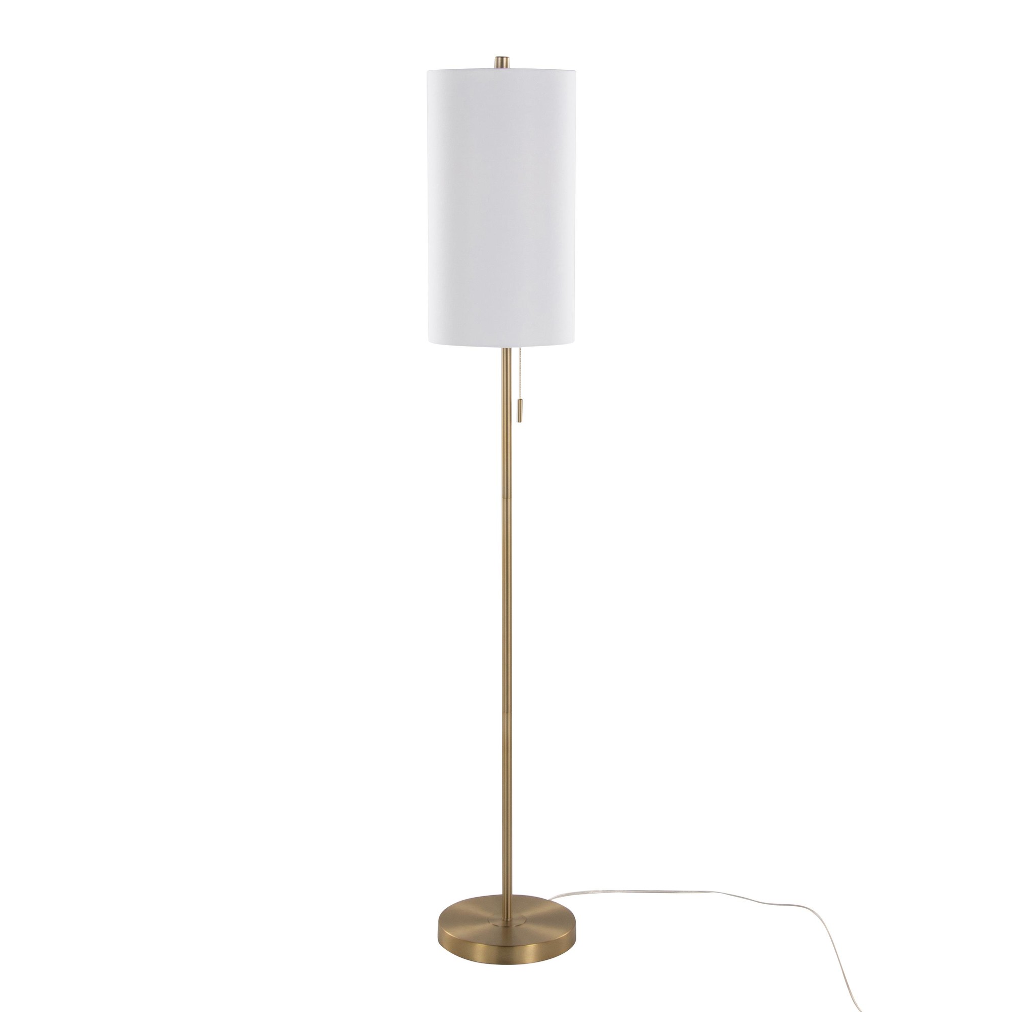Bounty 62 Contemporary Gold Metal and Linen Floor Lamp 3 Bounty 62 Contemporary Gold Metal and Linen Floor Lamp - Image 3
