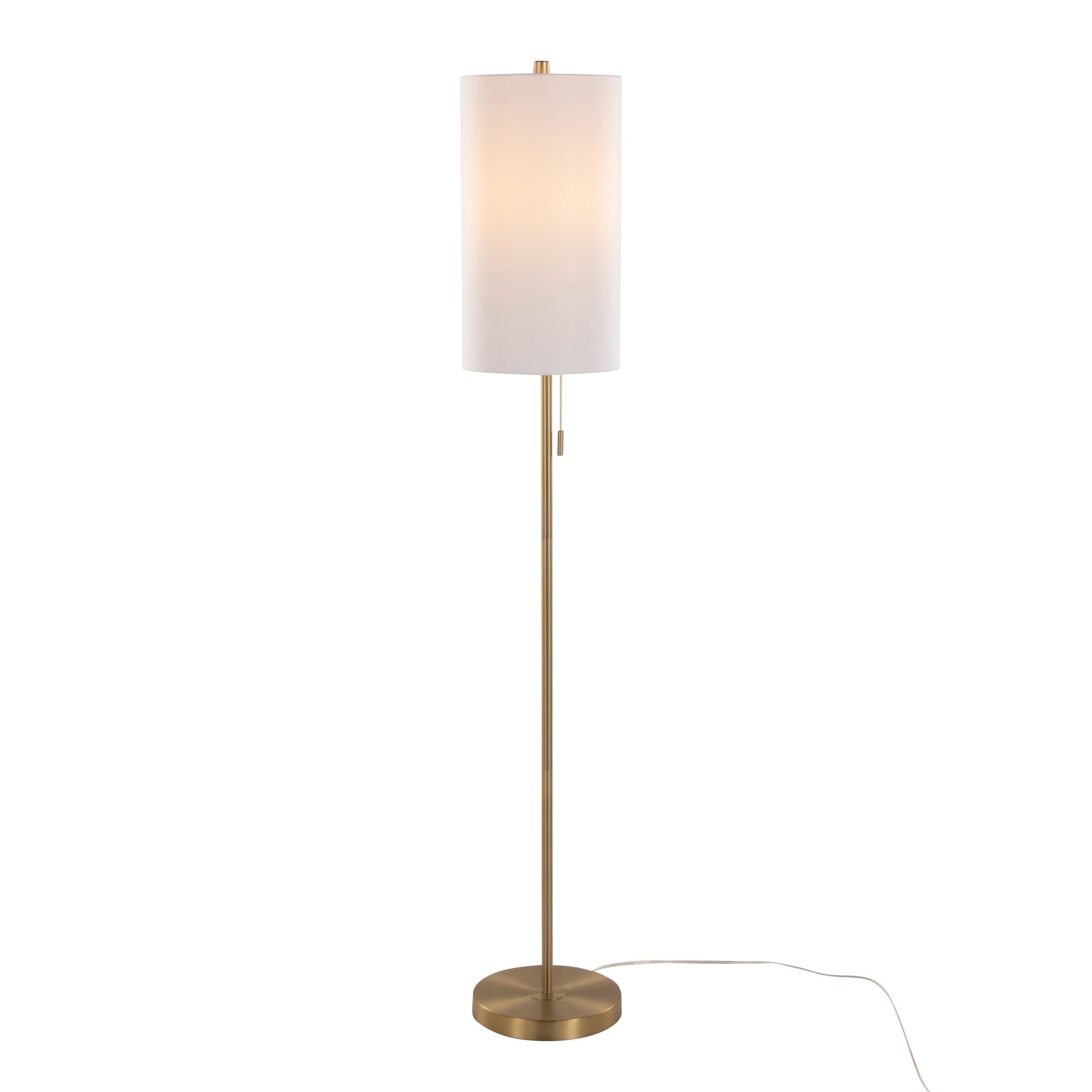 Bounty 62 Contemporary Gold Metal and Linen Floor Lamp 4 Bounty 62 Contemporary Gold Metal and Linen Floor Lamp - Image 4
