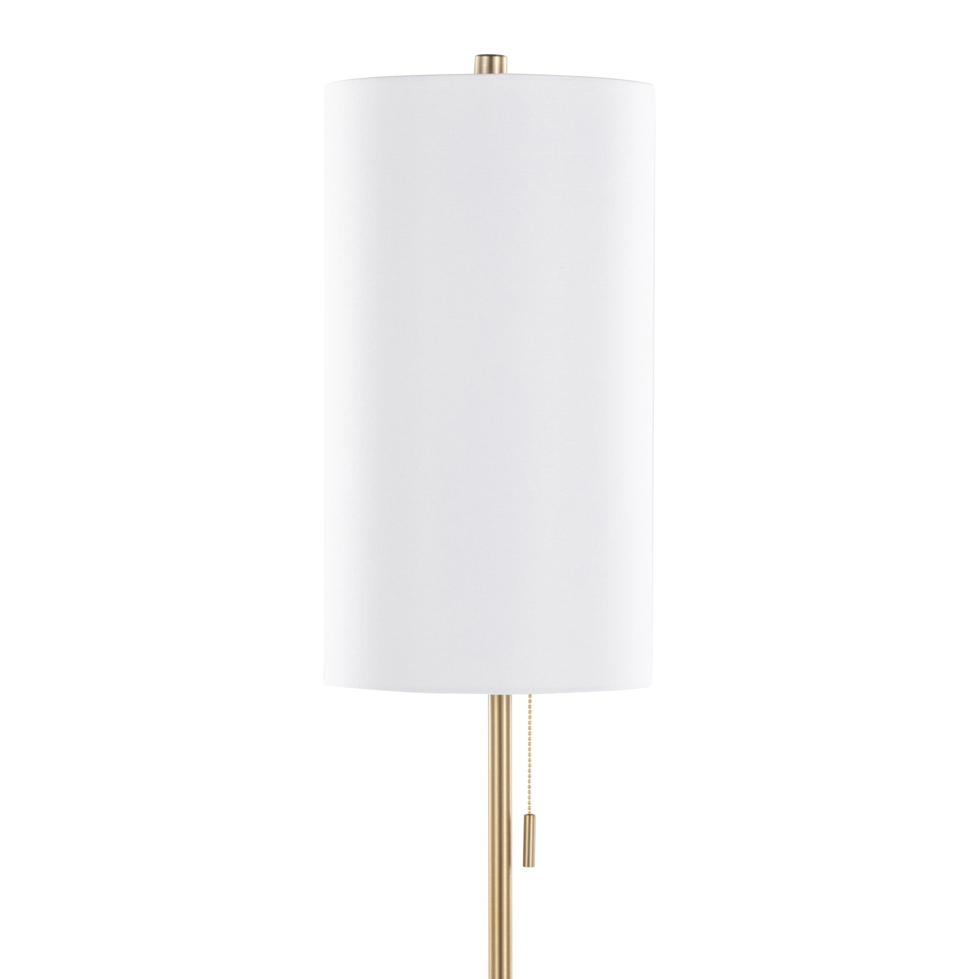 Bounty 62 Contemporary Gold Metal and Linen Floor Lamp 5 Bounty 62 Contemporary Gold Metal and Linen Floor Lamp - Image 5