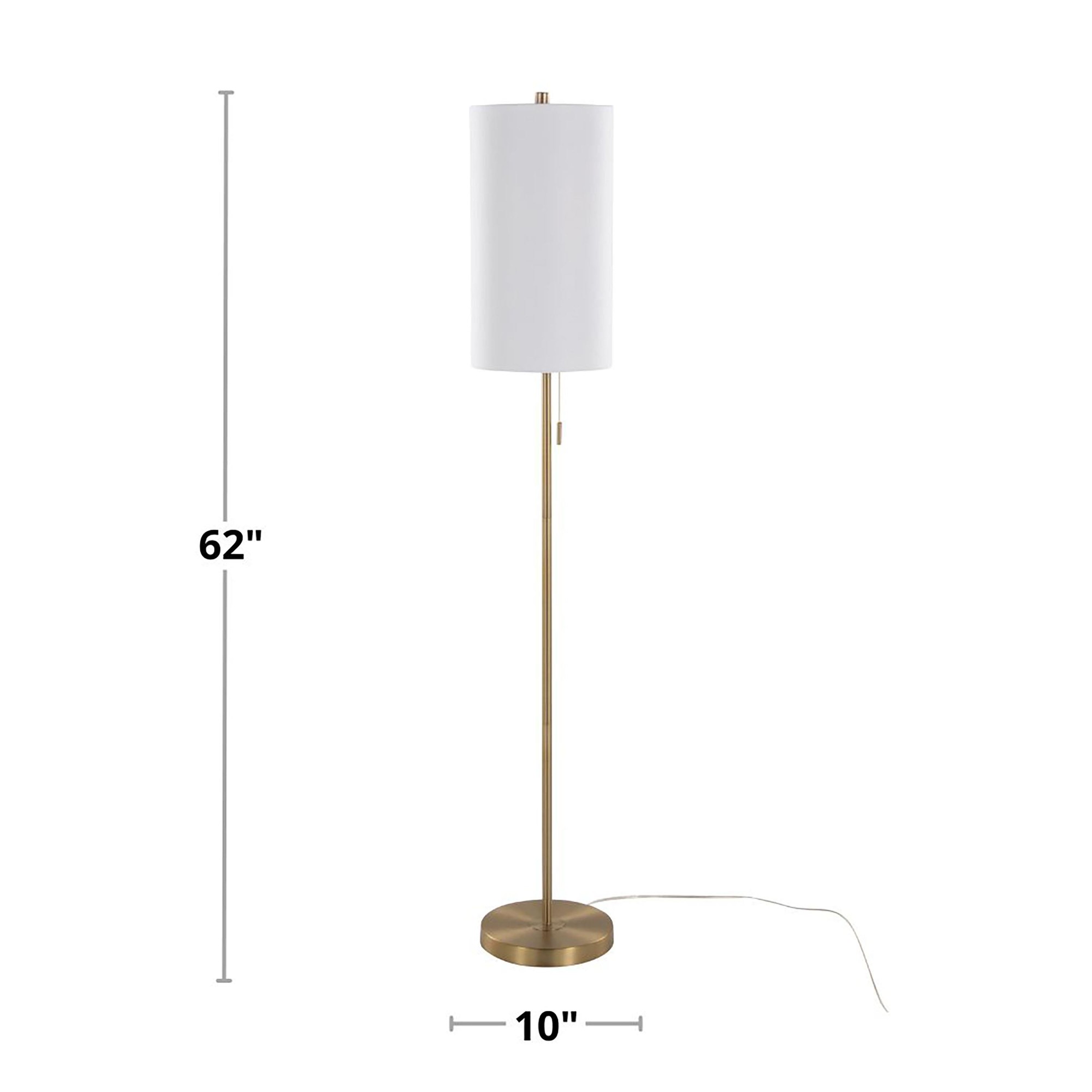 Bounty 62 Contemporary Gold Metal and Linen Floor Lamp 7 Bounty 62 Contemporary Gold Metal and Linen Floor Lamp - Image 7