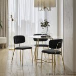 Bouton Gold Black Velvet Contemporary Accent Chairs (Set of 2) 13 Bouton Gold Black Velvet Contemporary Accent Chairs (Set of 2)