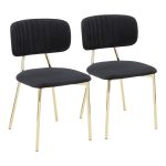 Bouton Gold Black Velvet Contemporary Accent Chairs (Set of 2) 14 Bouton Gold Black Velvet Contemporary Accent Chairs (Set of 2)