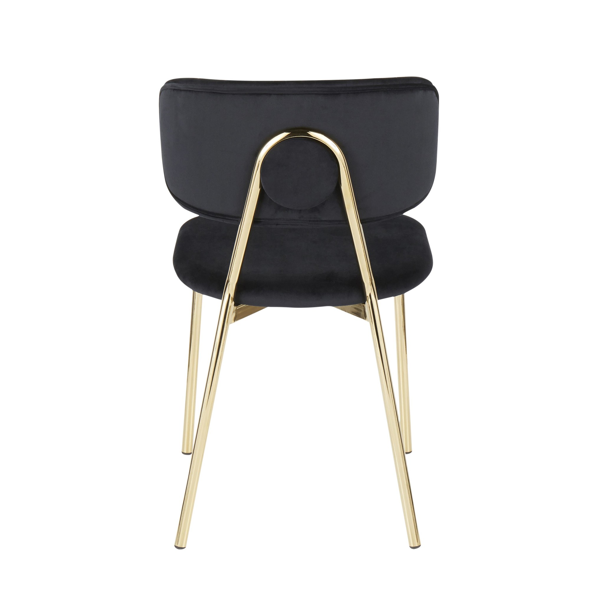 Bouton Gold Black Velvet Contemporary Accent Chairs (Set of 2) 7 Bouton Gold Black Velvet Contemporary Accent Chairs (Set of 2) - Image 7