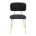 Bouton Gold Black Velvet Contemporary Accent Chairs (Set of 2) 19 Bouton Gold Black Velvet Contemporary Accent Chairs (Set of 2)