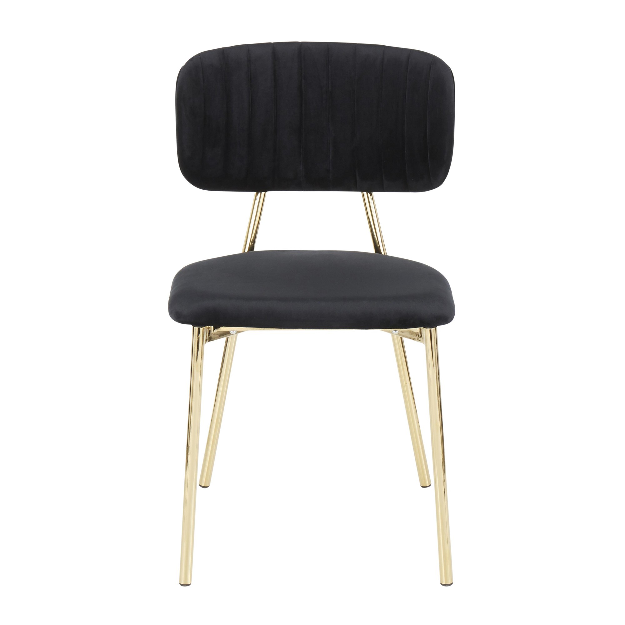 Bouton Gold Black Velvet Contemporary Accent Chairs (Set of 2) 8 Bouton Gold Black Velvet Contemporary Accent Chairs (Set of 2) - Image 8