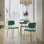 Bouton Gold Green Velvet Contemporary Accent Chairs (Set of 2) 13 Bouton Gold Green Velvet Contemporary Accent Chairs (Set of 2)