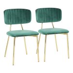 Bouton Gold Green Velvet Contemporary Accent Chairs (Set of 2) 14 Bouton Gold Green Velvet Contemporary Accent Chairs (Set of 2)
