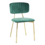 Bouton Gold Green Velvet Contemporary Accent Chairs (Set of 2) 15 Bouton Gold Green Velvet Contemporary Accent Chairs (Set of 2)