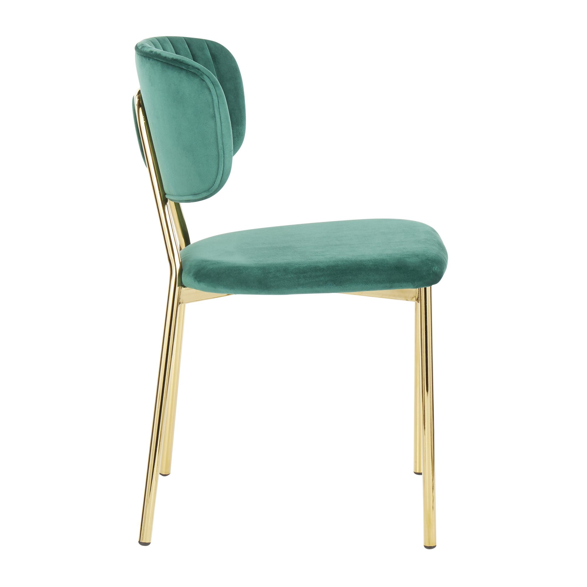 Bouton Gold Green Velvet Contemporary Accent Chairs (Set of 2) 5 Bouton Gold Green Velvet Contemporary Accent Chairs (Set of 2) - Image 5