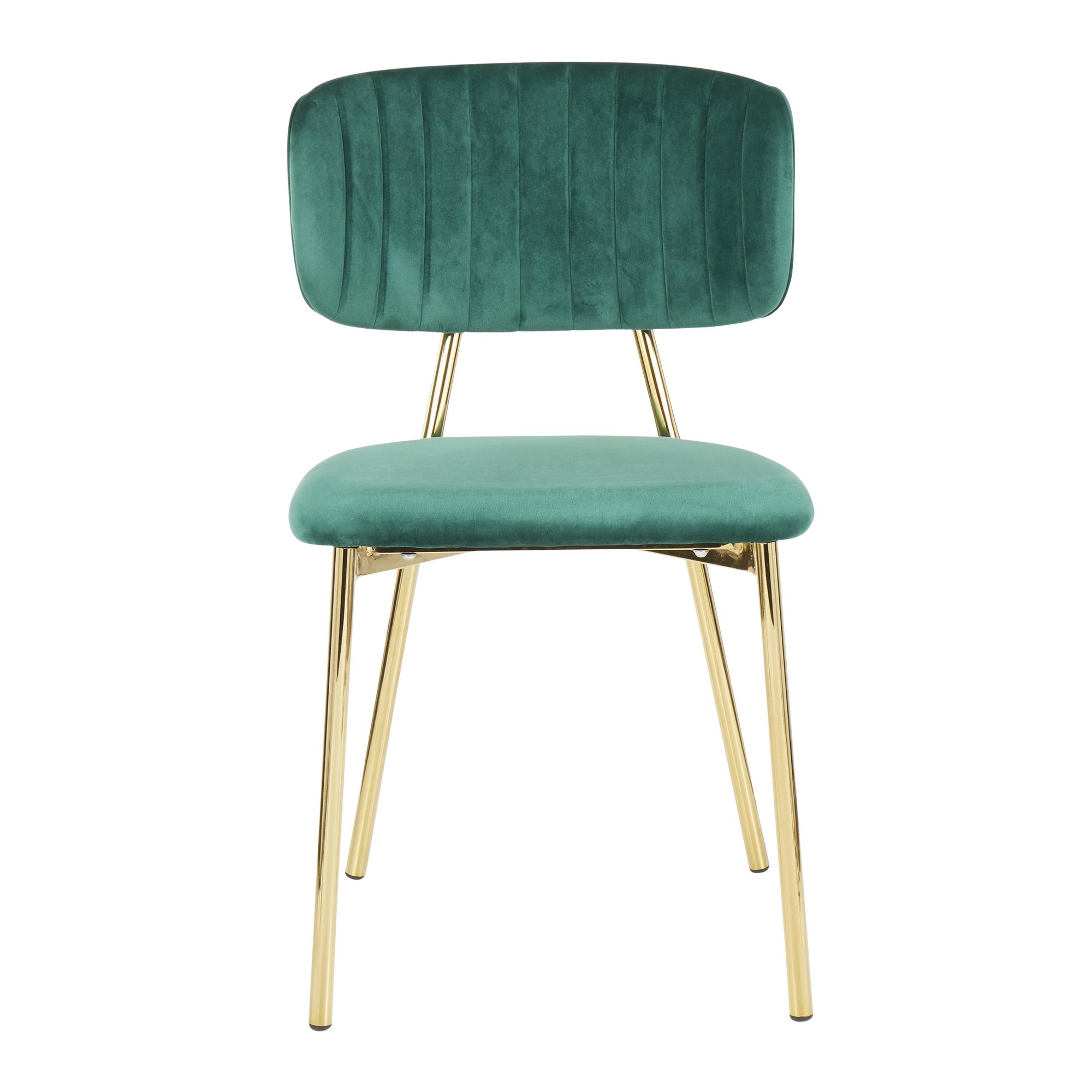 Bouton Gold Green Velvet Contemporary Accent Chairs (Set of 2) 8 Bouton Gold Green Velvet Contemporary Accent Chairs (Set of 2) - Image 8