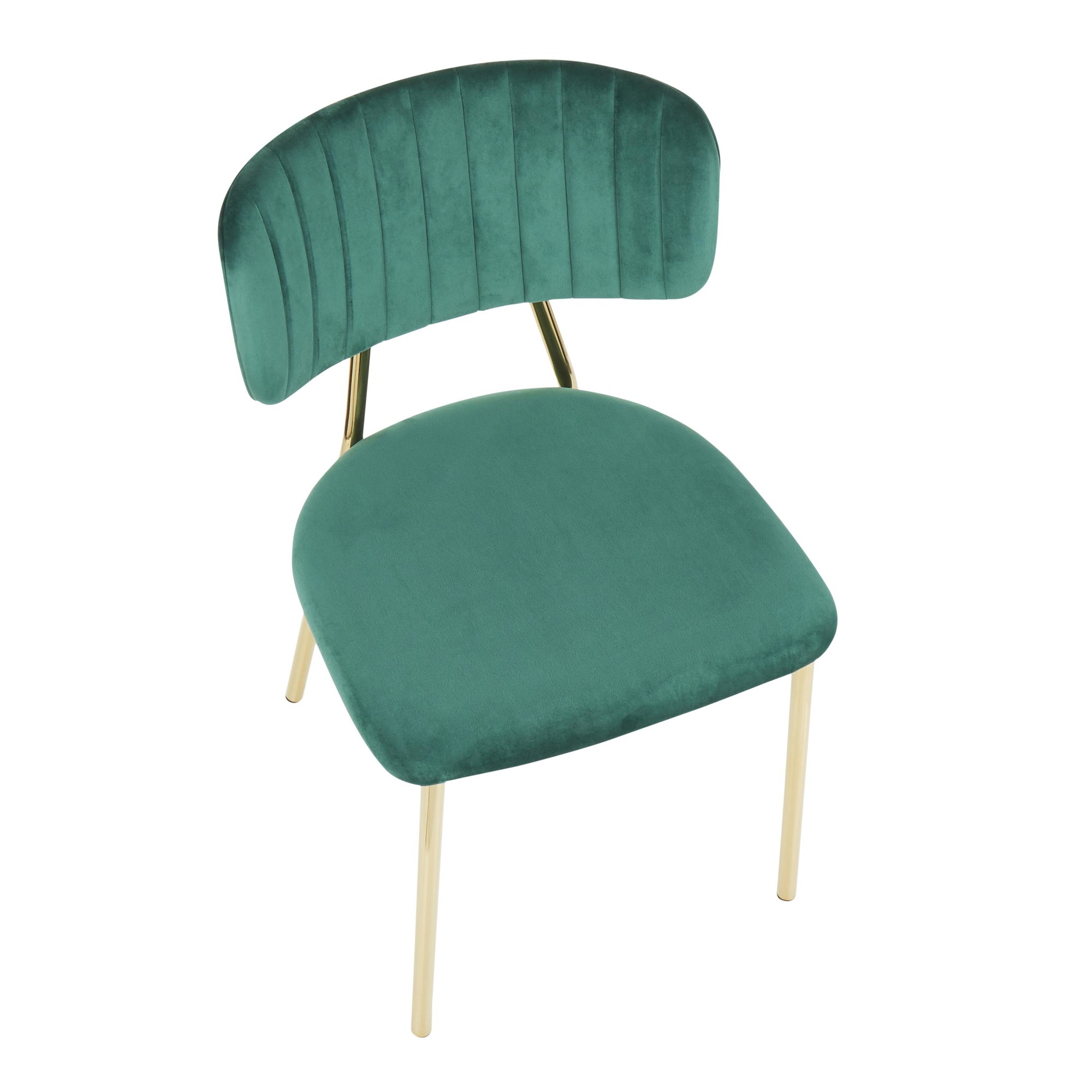 Bouton Gold Green Velvet Contemporary Accent Chairs (Set of 2) 9 Bouton Gold Green Velvet Contemporary Accent Chairs (Set of 2) - Image 9