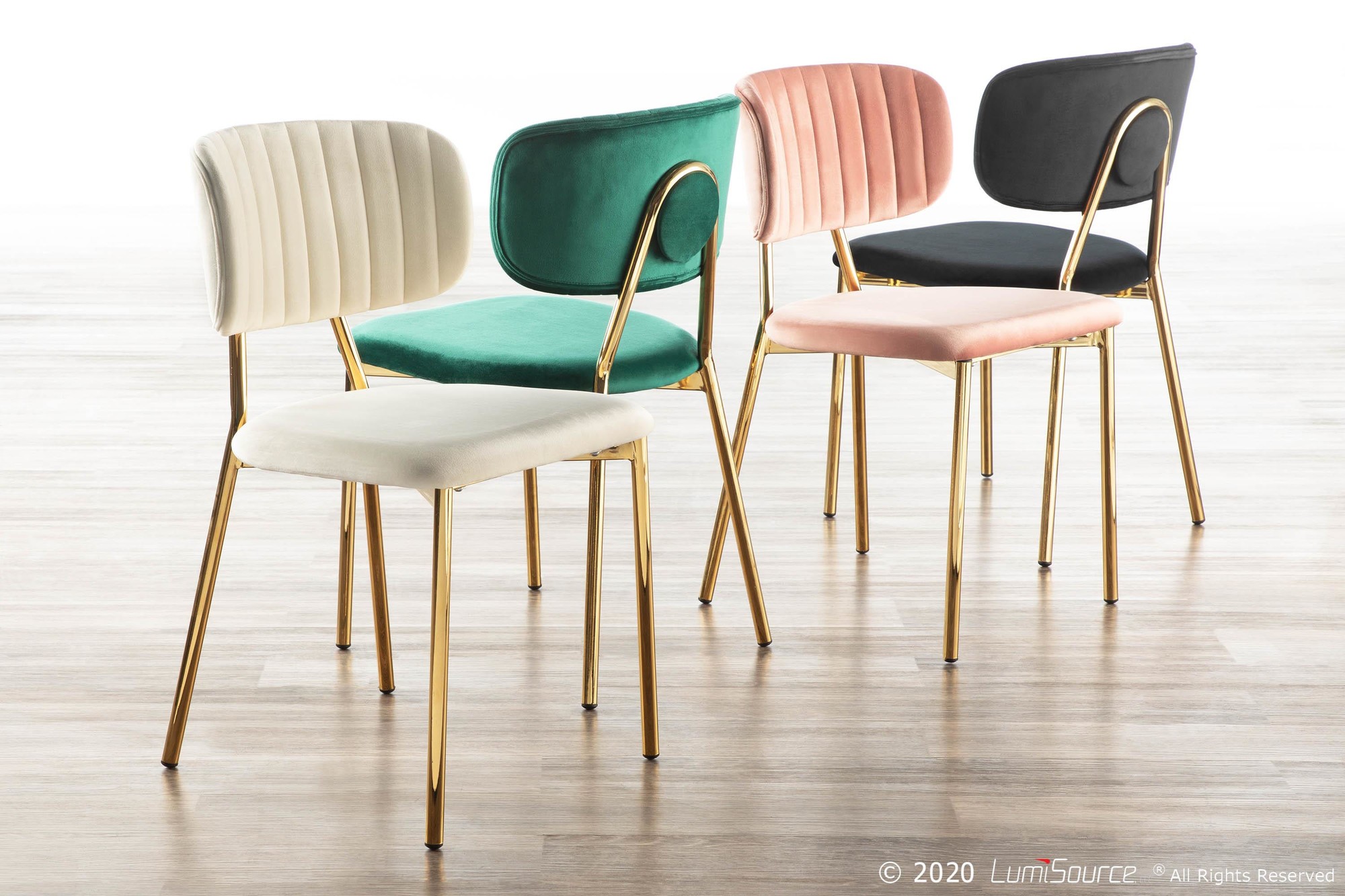 Bouton Gold Green Velvet Contemporary Accent Chairs (Set of 2) 1 Bouton Gold Green Velvet Contemporary Accent Chairs (Set of 2)
