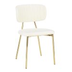 Bouton Gold Metal Cream Velvet Glam Chairs (Set of 2) 15 Bouton Gold Metal Cream Velvet Glam Chairs (Set of 2)