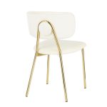 Bouton Gold Metal Cream Velvet Glam Chairs (Set of 2) 17 Bouton Gold Metal Cream Velvet Glam Chairs (Set of 2)