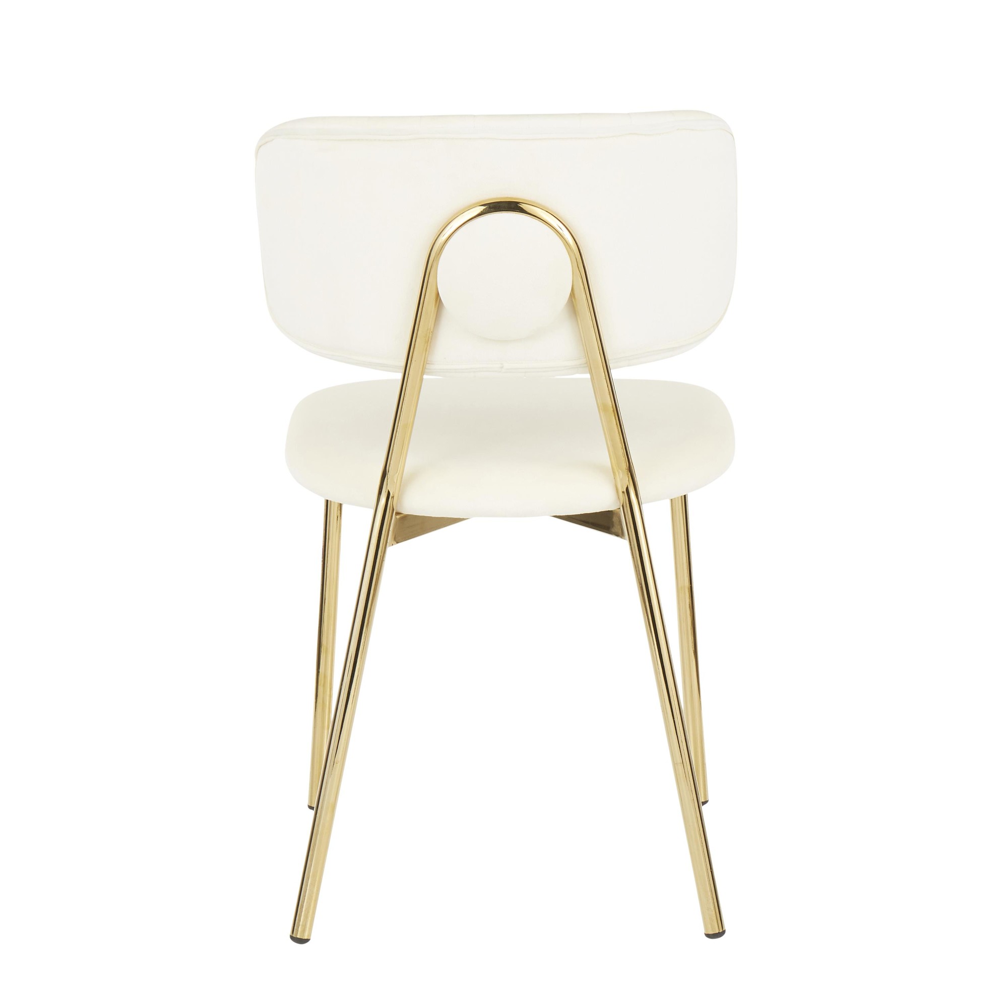Bouton Gold Metal Cream Velvet Glam Chairs (Set of 2) 7 Bouton Gold Metal Cream Velvet Glam Chairs (Set of 2) - Image 7