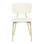 Bouton Gold Metal Cream Velvet Glam Chairs (Set of 2) 19 Bouton Gold Metal Cream Velvet Glam Chairs (Set of 2)