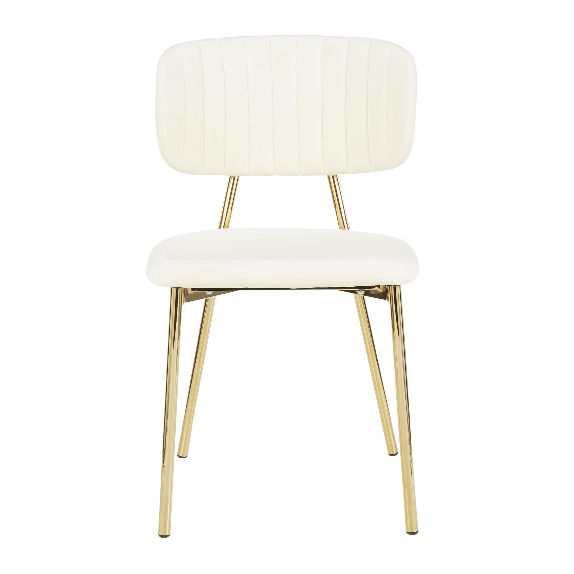 Bouton Gold Metal Cream Velvet Glam Chairs (Set of 2) 8 Bouton Gold Metal Cream Velvet Glam Chairs (Set of 2) - Image 8