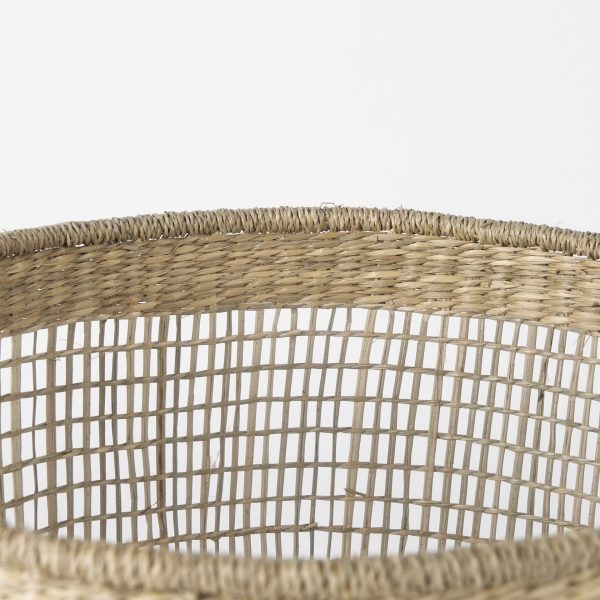 Bowie 19.7L x 19.7W x 19.7H Set of 3 Medium Brown Seagrass Round Basket W Handles 5