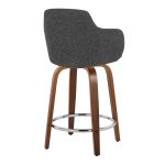 Boyne 24 Contemporary Dark Grey Swivel Counter Stools (Set of 2)