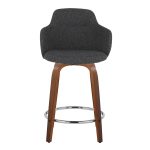Boyne 24 Contemporary Dark Grey Swivel Counter Stools (Set of 2)