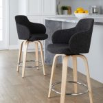 Boyne 24 Contemporary Dark Grey Swivel Counter Stools w/ Chrome Metal Footrest (Set of 2) 13 Boyne 24 Contemporary Dark Grey Swivel Counter Stools w/ Chrome Metal Footrest (Set of 2)