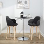 Boyne 24 Contemporary Dark Grey Swivel Counter Stools w/ Chrome Metal Footrest (Set of 2) 15 Boyne 24 Contemporary Dark Grey Swivel Counter Stools w/ Chrome Metal Footrest (Set of 2)