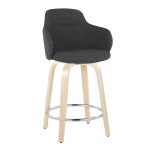 Boyne 24 Contemporary Dark Grey Swivel Counter Stools w/ Chrome Metal Footrest (Set of 2) 17 Boyne 24 Contemporary Dark Grey Swivel Counter Stools w/ Chrome Metal Footrest (Set of 2)