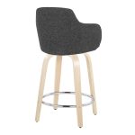 Boyne 24 Contemporary Dark Grey Swivel Counter Stools w/ Chrome Metal Footrest (Set of 2) 19 Boyne 24 Contemporary Dark Grey Swivel Counter Stools w/ Chrome Metal Footrest (Set of 2)