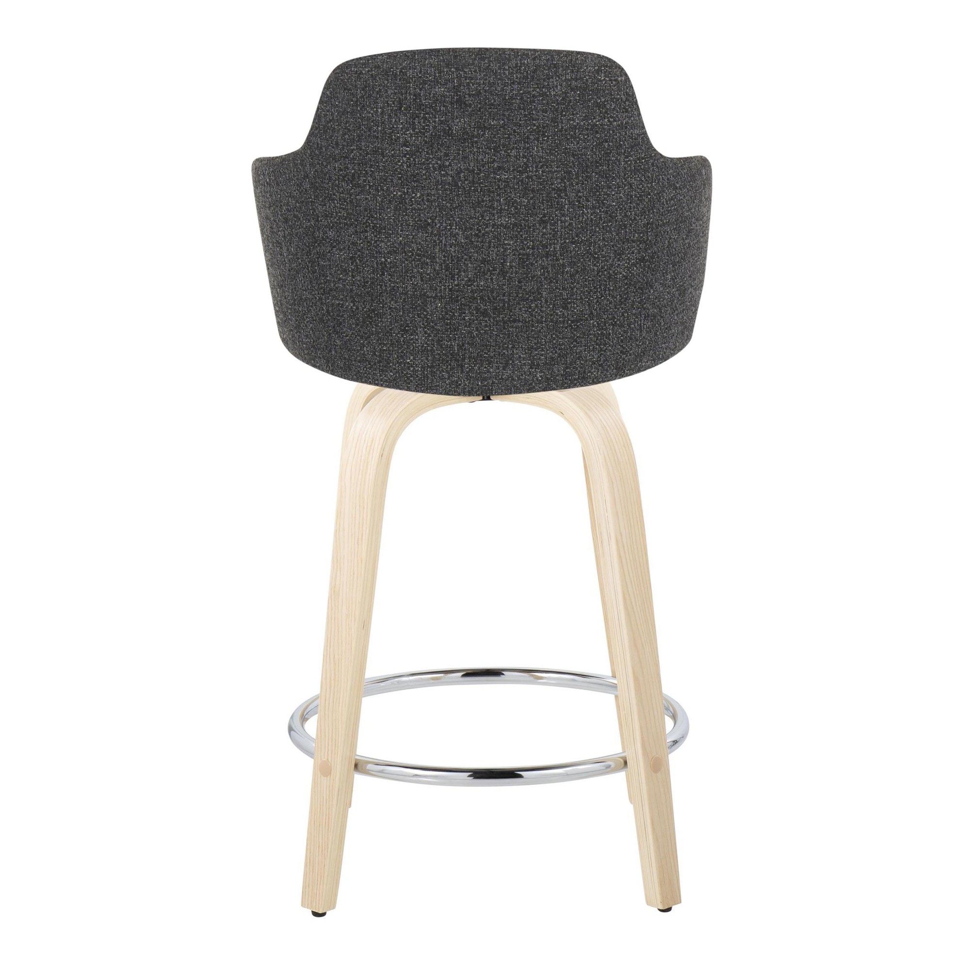 Boyne 24 Contemporary Dark Grey Swivel Counter Stools w/ Chrome Metal Footrest (Set of 2) 9 Boyne 24 Contemporary Dark Grey Swivel Counter Stools w/ Chrome Metal Footrest (Set of 2) - Image 9