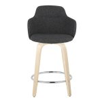 Boyne 24 Contemporary Dark Grey Swivel Counter Stools w/ Chrome Metal Footrest (Set of 2) 21 Boyne 24 Contemporary Dark Grey Swivel Counter Stools w/ Chrome Metal Footrest (Set of 2)