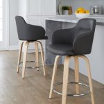 Boyne 24 Contemporary Grey Faux Leather Swivel Stools (Set of 2) 12 Boyne 24 Contemporary Grey Faux Leather Swivel Stools (Set of 2)