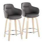 Boyne 24 Contemporary Grey Faux Leather Swivel Stools (Set of 2) 16 Boyne 24 Contemporary Grey Faux Leather Swivel Stools (Set of 2)