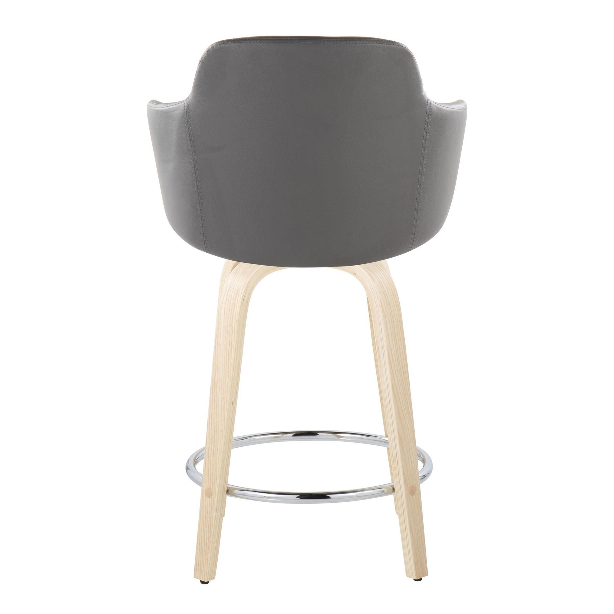 Boyne 24 Contemporary Grey Faux Leather Swivel Stools (Set of 2) 9 Boyne 24 Contemporary Grey Faux Leather Swivel Stools (Set of 2) - Image 9