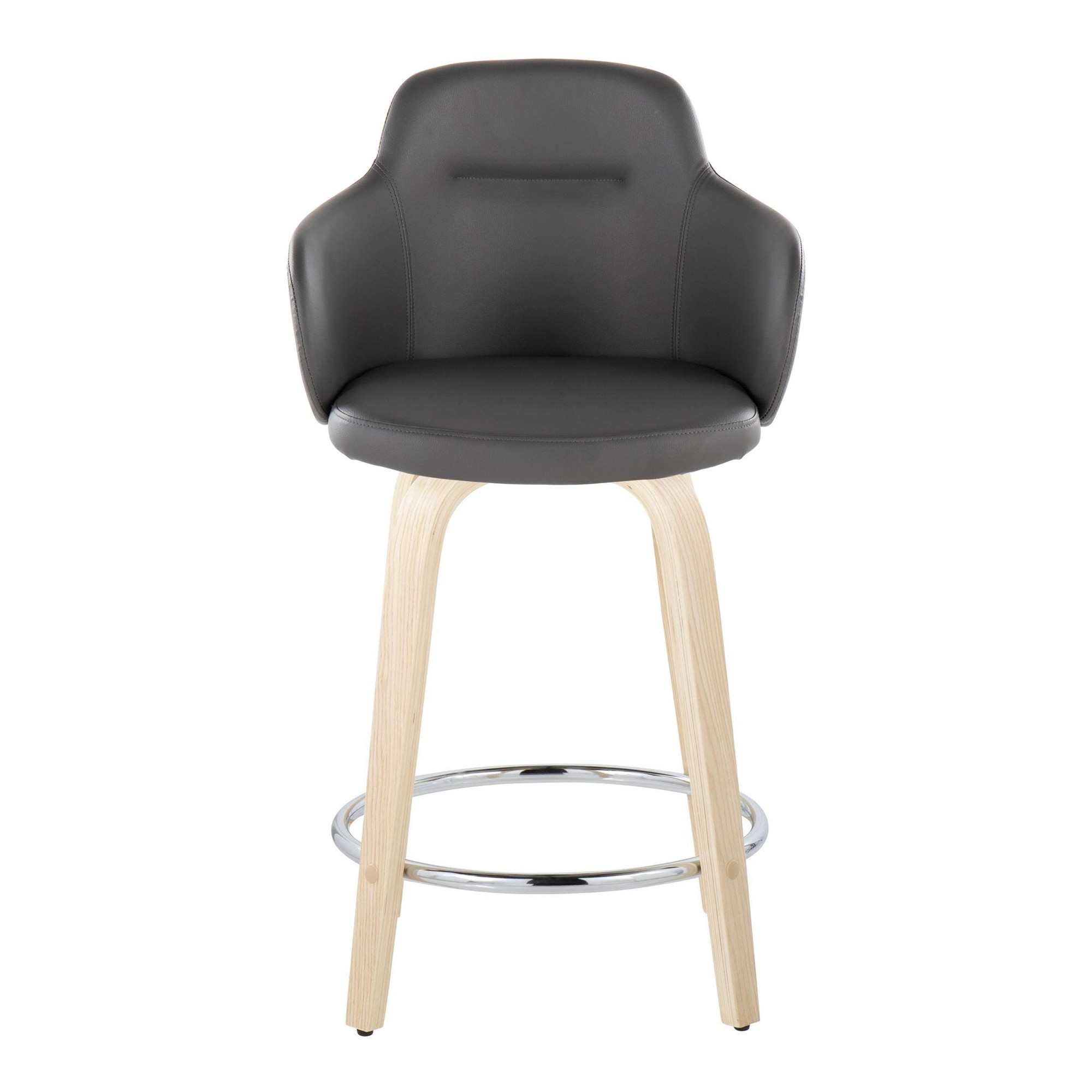 Boyne 24 Contemporary Grey Faux Leather Swivel Stools (Set of 2) 10 Boyne 24 Contemporary Grey Faux Leather Swivel Stools (Set of 2) - Image 10