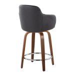 Boyne 24 Contemporary Walnut and Black Swivel Stools (Set of 2) 11 Boyne 24 Contemporary Walnut and Black Swivel Stools (Set of 2)
