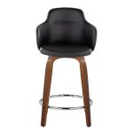 Boyne 24 Contemporary Walnut and Black Swivel Stools (Set of 2) 13 Boyne 24 Contemporary Walnut and Black Swivel Stools (Set of 2)