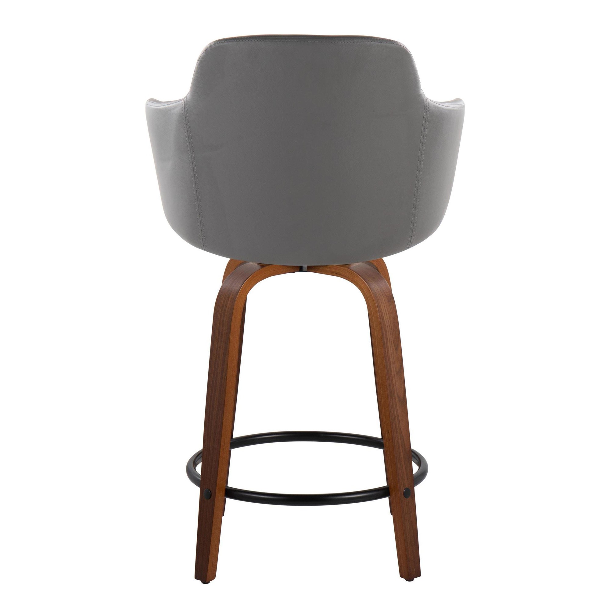 Boyne 24 Grey Faux Leather Contemporary Swivel Stools (Set of 2) 9 Boyne 24 Grey Faux Leather Contemporary Swivel Stools (Set of 2) - Image 9