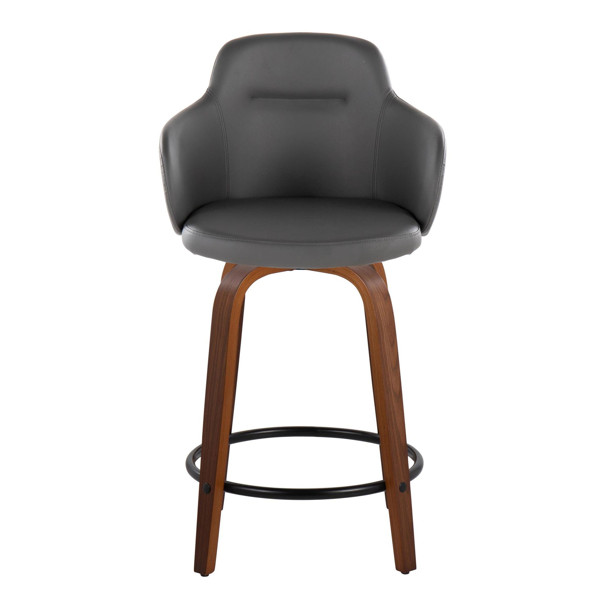 Boyne 24 Grey Faux Leather Contemporary Swivel Stools (Set of 2) 10 Boyne 24 Grey Faux Leather Contemporary Swivel Stools (Set of 2) - Image 10