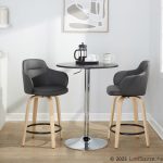 Boyne 24 Grey Faux Leather Contemporary Swivel Stools w/ Black Metal Footrest (Set of 2) 14 Boyne 24 Grey Faux Leather Contemporary Swivel Stools w/ Black Metal Footrest (Set of 2)