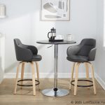 Boyne 24 Grey Faux Leather Contemporary Swivel Stools w/ Black Metal Footrest (Set of 2) 15 Boyne 24 Grey Faux Leather Contemporary Swivel Stools w/ Black Metal Footrest (Set of 2)